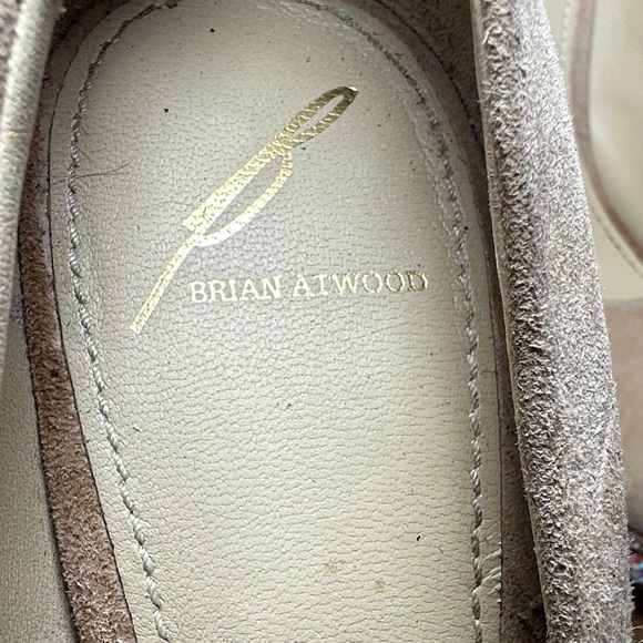 Brian Atwood Francoise Embellished Stiletto Pumps Tan Suede Leather size 8 - Picture 4 of 13